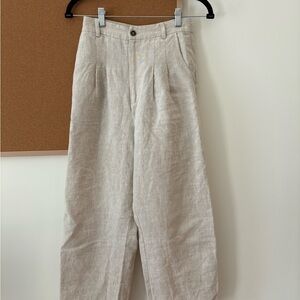 NWOT Reformation Genevieve Petite Linen Pant Size 2 Oatmeal